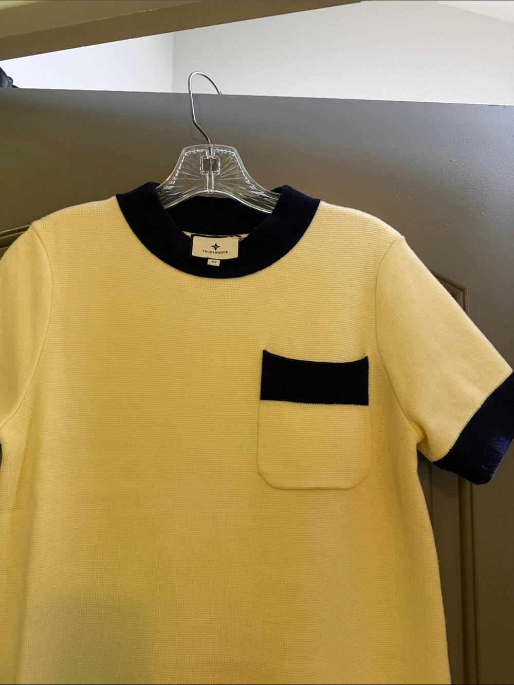 Tuckernuck Cream Mini Dress with Navy Trim - Picture 2 of 3